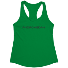 Load image into Gallery viewer, Andromedan_Tank_Top_-_Black_Text_for_Wom_Kelly_Green_Mockup.png_15370189