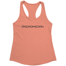 Load image into Gallery viewer, Andromedan_Tank_Top_-_Black_Text_for_Wom_Light_Orange_Mockup.png_15370190