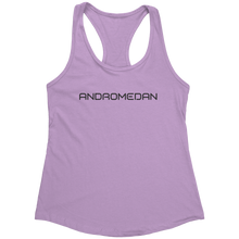 Load image into Gallery viewer, Andromedan_Tank_Top_-_Black_Text_for_Wom_Lilac_Mockup.png_15370191