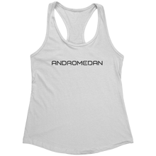 Load image into Gallery viewer, Andromedan_Tank_Top_-_Black_Text_for_Wom_White_Mockup.png_15370197