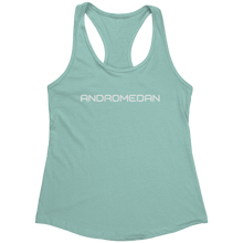 Load image into Gallery viewer, Andromedan_Tank_Top_-_White_Text_for_Wom_Mint_Mockup.png_15370219
