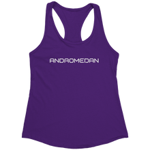 Load image into Gallery viewer, Andromedan_Tank_Top_-_White_Text_for_Wom_Purple_Rush_Mockup.png_15370220