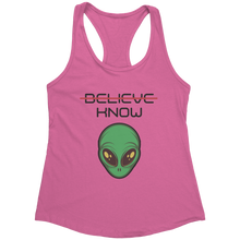 Load image into Gallery viewer, Believe_Know_Alien_Tank_Top_-_Black_Tex_Hot_Pink_Mockup.png_15367898