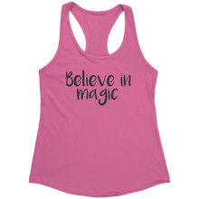 Load image into Gallery viewer, Believe_in_Magic_Tank_Top_-_Black_Text_f_Hot_Pink_Mockup.png_15370598