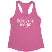 Load image into Gallery viewer, Believe_in_Magic_Tank_Top_-_Black_Text_f_Hot_Pink_Mockup.png_15370628