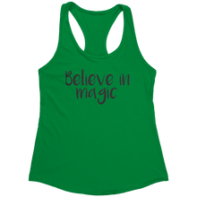 Load image into Gallery viewer, Believe_in_Magic_Tank_Top_-_Black_Text_f_Kelly_Green_Mockup.png_15370599