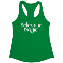 Load image into Gallery viewer, Believe_in_Magic_Tank_Top_-_Black_Text_f_Kelly_Green_Mockup.png_15370629