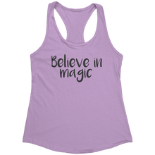 Load image into Gallery viewer, Believe_in_Magic_Tank_Top_-_Black_Text_f_Lilac_Mockup.png_15370601