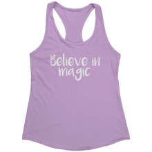 Load image into Gallery viewer, Believe_in_Magic_Tank_Top_-_Black_Text_f_Lilac_Mockup.png_15370631