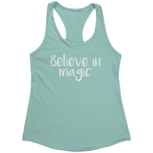 Load image into Gallery viewer, Believe_in_Magic_Tank_Top_-_Black_Text_f_Mint_Mockup.png_15370633