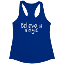 Load image into Gallery viewer, Believe_in_Magic_Tank_Top_-_Black_Text_f_Royal_Mockup.png_15370636