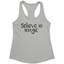 Load image into Gallery viewer, Believe_in_Magic_Tank_Top_-_Black_Text_f_Silver_Mockup.png_15370605