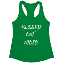 Load image into Gallery viewer, Blissed_Out_Tank_Top_-_White_Text_for_Wo_Kelly_Green_Mockup.png_15367935