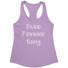 Load image into Gallery viewer, Divine_Feminine_Rising_Tank_Top_-_White__Lilac_Mockup.png_15370733