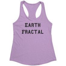 Load image into Gallery viewer, Earth_Fractal_Tank_Top_-_Black_Text_for__Lilac_Mockup.png_15368012