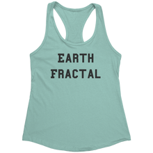 Load image into Gallery viewer, Earth_Fractal_Tank_Top_-_Black_Text_for__Mint_Mockup.png_15368014