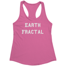 Load image into Gallery viewer, Earth_Fractal_Tank_Top_-_White_Text_for__Hot_Pink_Mockup.png_15368028