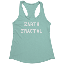 Load image into Gallery viewer, Earth_Fractal_Tank_Top_-_White_Text_for__Mint_Mockup.png_15368033