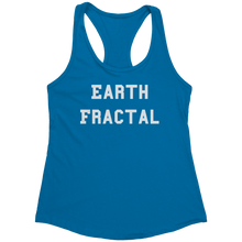 Load image into Gallery viewer, Earth_Fractal_Tank_Top_-_White_Text_for__Turquoise_Mockup.png_15368038