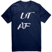Load image into Gallery viewer, Etsy_and_Shopify_-_Mens-Lit_AF_-_White_T_Navy_Mockup.png_15624636