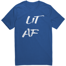 Load image into Gallery viewer, Etsy_and_Shopify_-_Mens-Lit_AF_-_White_T_True_Royal_Mockup.png_15624639