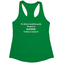 Load image into Gallery viewer, For_God_So_Loved_the_World_Tank_Top_-_Wh_Kelly_Green_Mockup.png_15368149