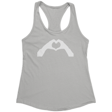 Load image into Gallery viewer, Heart-Shaped_Hand_Tank_Top_-_White_Text__Silver_Mockup.png_15368212