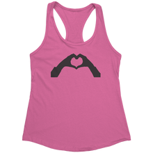 Load image into Gallery viewer, Heart-Shaped_Hands_Tank_Top_-_Black_Prin_Hot_Pink_Mockup.png_15368173