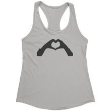 Load image into Gallery viewer, Heart-Shaped_Hands_Tank_Top_-_Black_Prin_Silver_Mockup.png_15368180