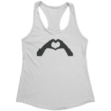 Load image into Gallery viewer, Heart-Shaped_Hands_Tank_Top_-_Black_Prin_White_Mockup.png_15368182