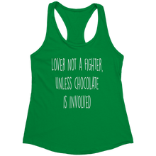 Load image into Gallery viewer, Lover_Not_a_Fighter_T-Shirt_-_White_Text_Kelly_Green_Mockup.png_15369375