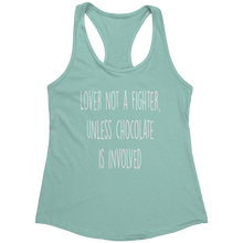 Load image into Gallery viewer, Lover_Not_a_Fighter_T-Shirt_-_White_Text_Mint_Mockup.png_15369379