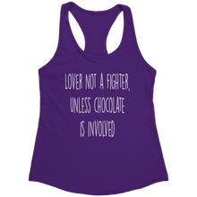 Load image into Gallery viewer, Lover_Not_a_Fighter_T-Shirt_-_White_Text_Purple_Rush_Mockup.png_15369380