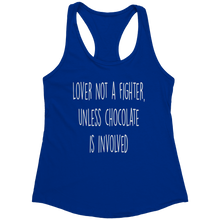 Load image into Gallery viewer, Lover_Not_a_Fighter_T-Shirt_-_White_Text_Royal_Mockup.png_15369382
