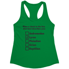 Load image into Gallery viewer, Lyran_Check_the_Box_-_Black_Text_for_Wom_Kelly_Green_Mockup.png_15370454