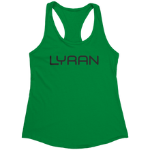 Load image into Gallery viewer, Lyran_Tank_Top_-_Black_Text_for_Women_-__Kelly_Green_Mockup.png_15369915