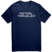 Load image into Gallery viewer, Mens_Astral_Traveler_T-Shirt_White_Text_Navy_Mockup.png_15364464