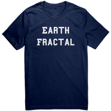 Load image into Gallery viewer, Mens_Earth_Fractal_T-Shirt_White_Text_-_Navy_Mockup.png_15364518