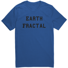 Load image into Gallery viewer, Mens_Earth_Fractal_T-Shirt_White_Text_-_True_Royal_Mockup.png_15364511