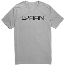 Load image into Gallery viewer, Mens_Lyran_T-Shirt_Black_Text_-_New_Silver_Mockup.png_15367397