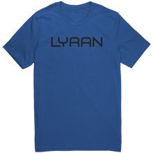 Load image into Gallery viewer, Mens_Lyran_T-Shirt_Black_Text_-_New_True_Royal_Mockup.png_15367400