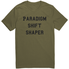 Load image into Gallery viewer, Mens_Paradigm_Shift_Shaper_T-Shirt_Blac_Military_Green_Mockup.png_15364719