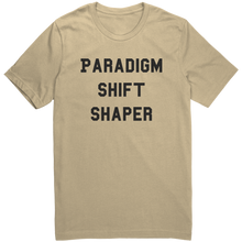 Load image into Gallery viewer, Mens_Paradigm_Shift_Shaper_T-Shirt_Blac_Soft_Cream_Mockup.png_15364721