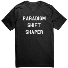 Load image into Gallery viewer, Mens_Paradigm_Shift_Shaper_T-Shirt_Whit_Black_Mockup.png_15364727
