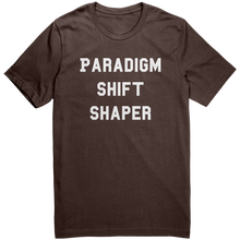 Load image into Gallery viewer, Mens_Paradigm_Shift_Shaper_T-Shirt_Whit_Brown_Mockup.png_15364728