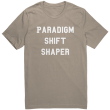 Load image into Gallery viewer, Mens_Paradigm_Shift_Shaper_T-Shirt_Whit_Tan_Mockup.png_15364734
