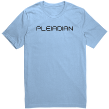 Load image into Gallery viewer, Mens_Pleiadian_T-Shirt_Black_Text_-_New_Baby_Blue_Mockup.png_15367423