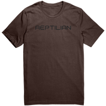 Load image into Gallery viewer, Mens_Reptilian_T-Shirt_Black_Text_-_New_Brown_Mockup.png_15367460