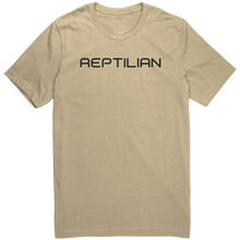 Load image into Gallery viewer, Mens_Reptilian_T-Shirt_Black_Text_-_New_Soft_Cream_Mockup.png_15367463