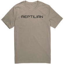 Load image into Gallery viewer, Mens_Reptilian_T-Shirt_Black_Text_-_New_Tan_Mockup.png_15367464